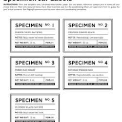 specimen labels