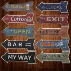 Directional Arrow Metal Labels